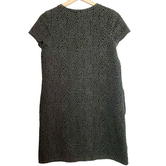 Loft Small Petite SP Green Black Textured Sheath Dress Pockets Short sleeve - Picture 2 of 10